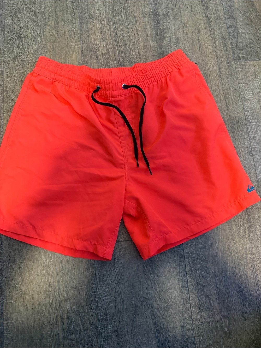 Quiksilver Men's Red Swim Trunks with Black Drawstring